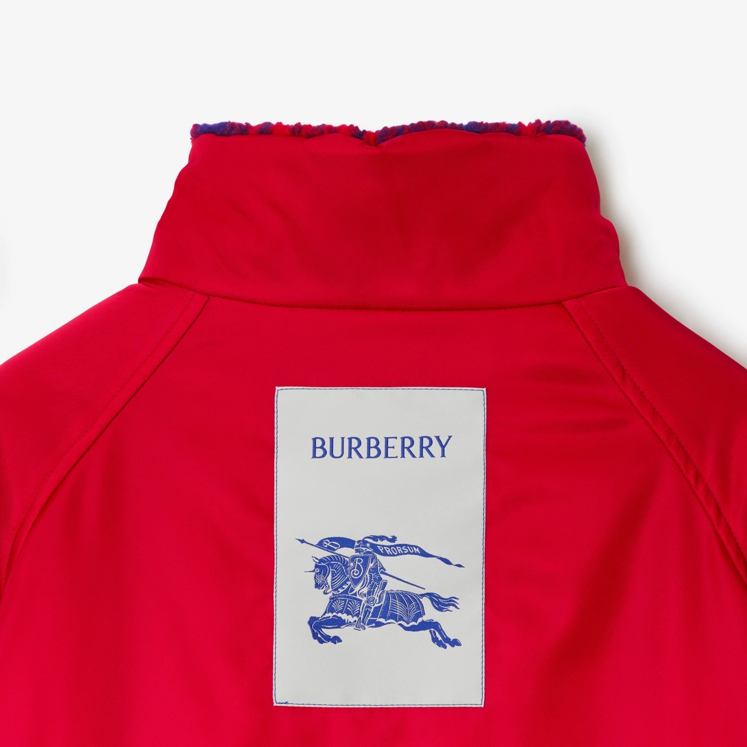 Burberry Rose-print Fleece Reversible Jacket In Red