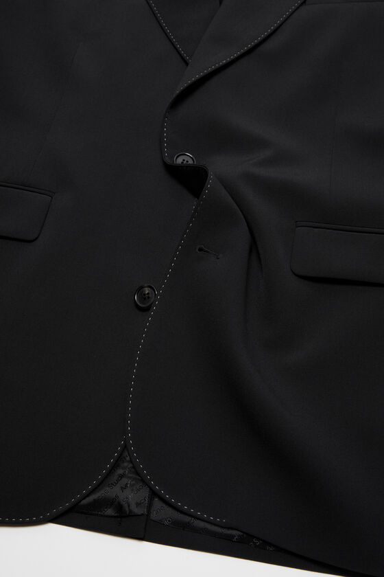 Acne Studios Contrast-stitching Blazer In Black