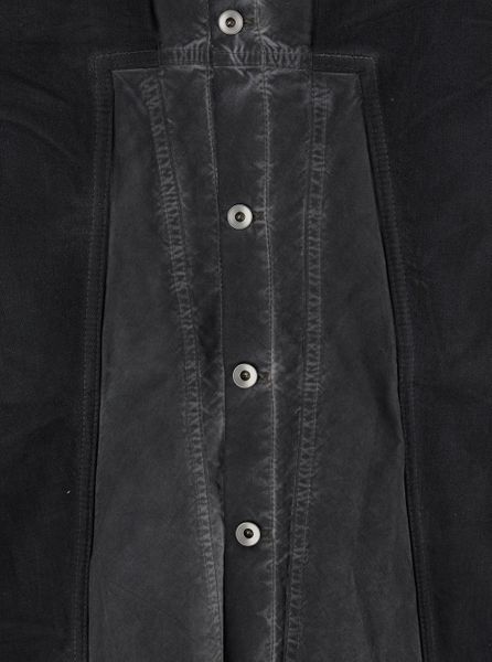 Rick Owens Drkshdw 'splintered' Grey Shirt With Classic Collar And Faded Effect In Black
