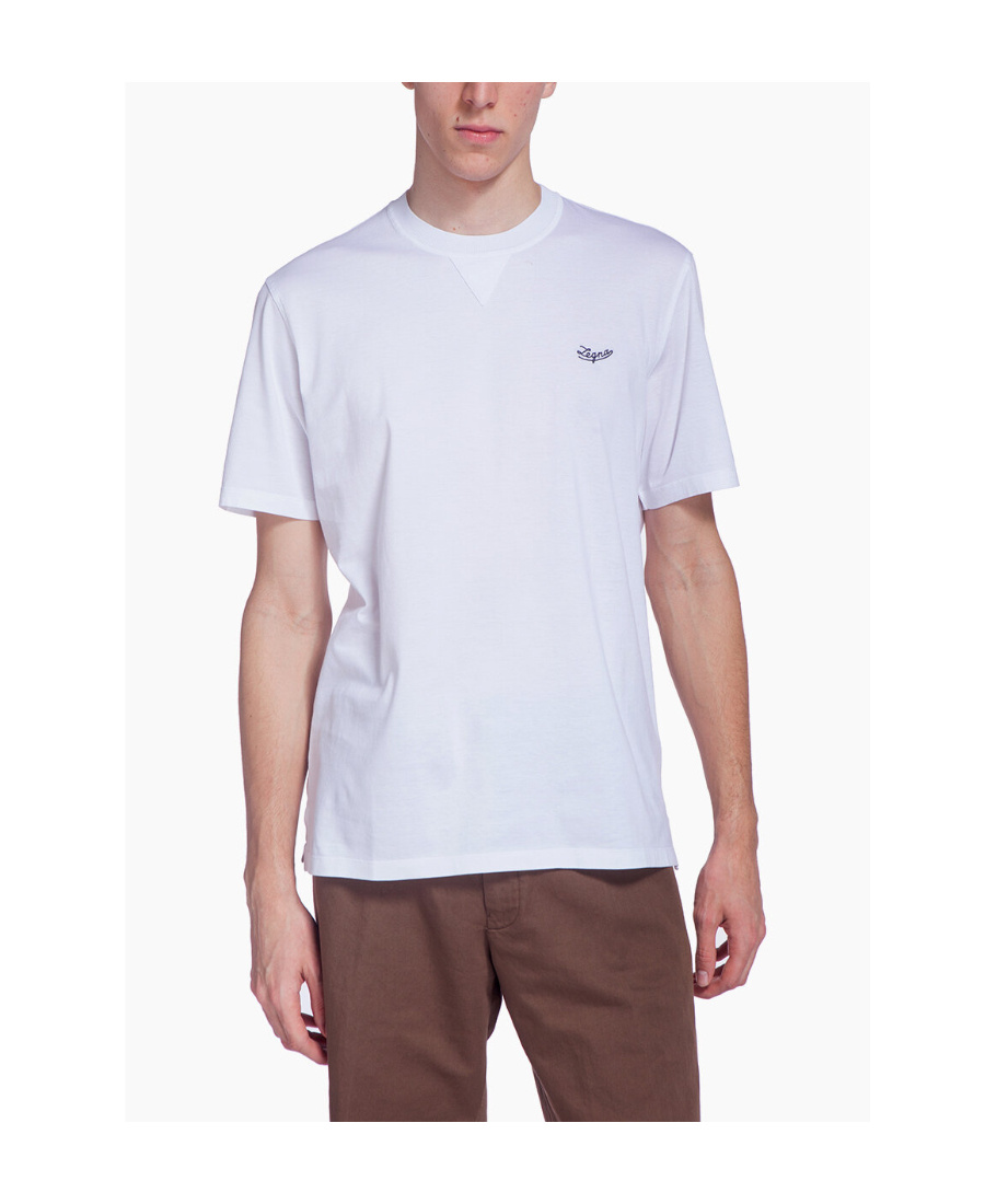 ZEGNA EMBROIDERED LOGO COTTON T-SHIRT