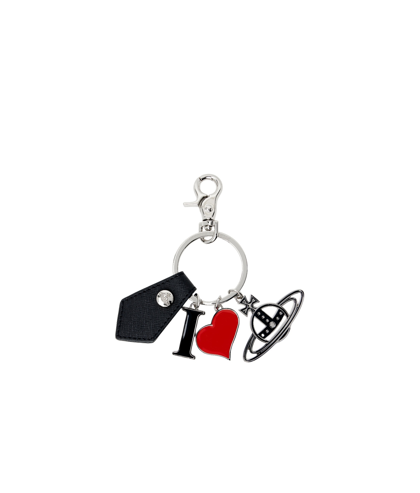 Vivienne Westwood Heart Charm Metal Keyring Accessory In Black