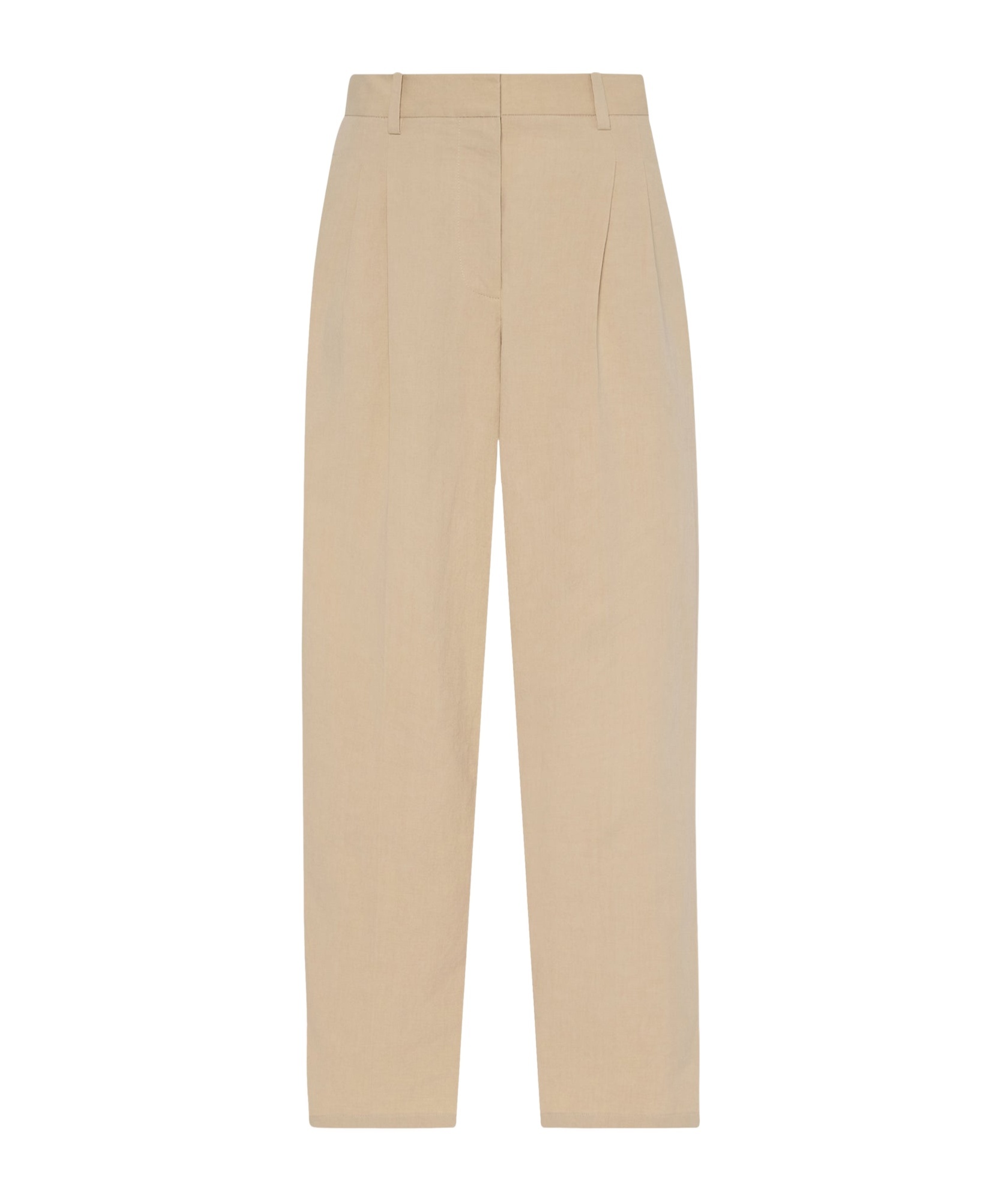 The Row Lilas Light Khaki Cotton And Linen Trousers In Nude
