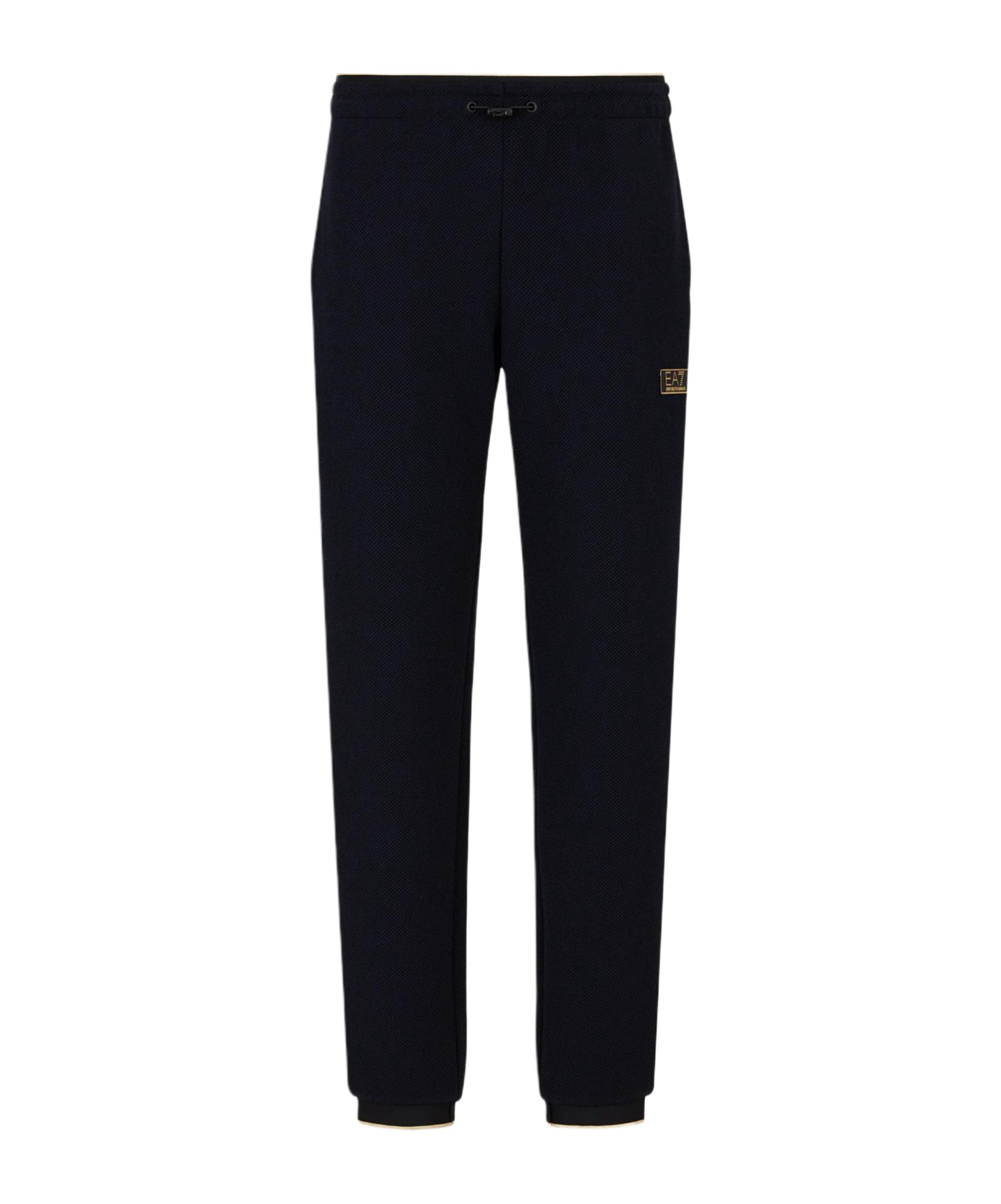 Ea7 Elastic Waist Casual Pants In Black