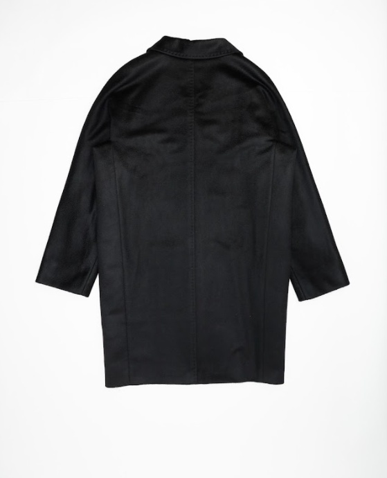Max Mara Lapel Coat In Black