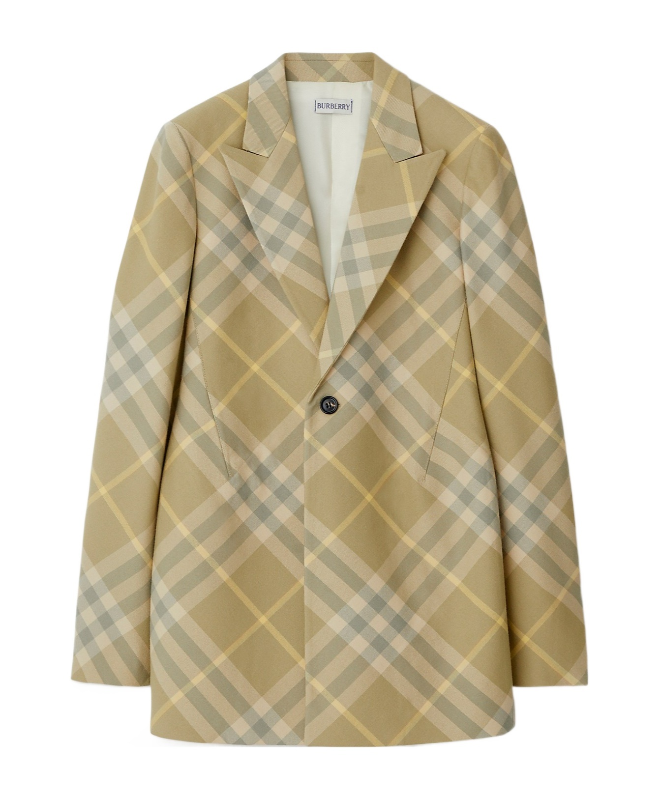 Shop Burberry Checked Tailored Single-breasted Blazer In Brown