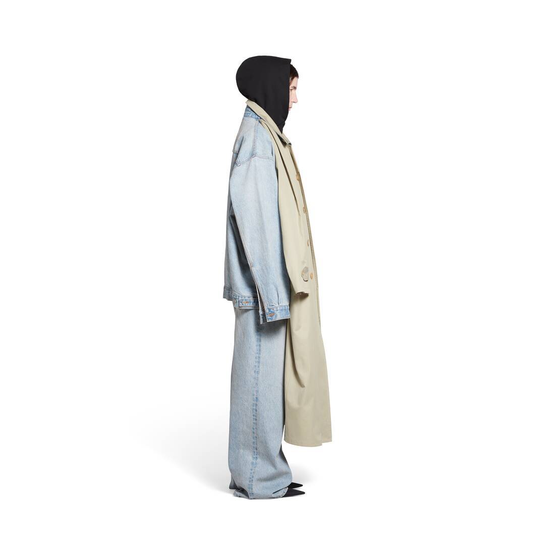 Balenciaga Spliced Design Coat In Nude