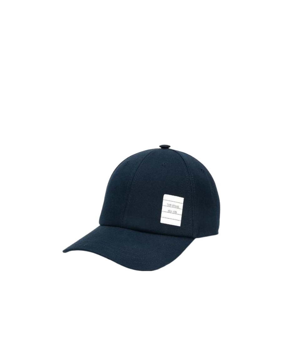 THOM BROWNE COTTON TWILL BASEBALL CAP