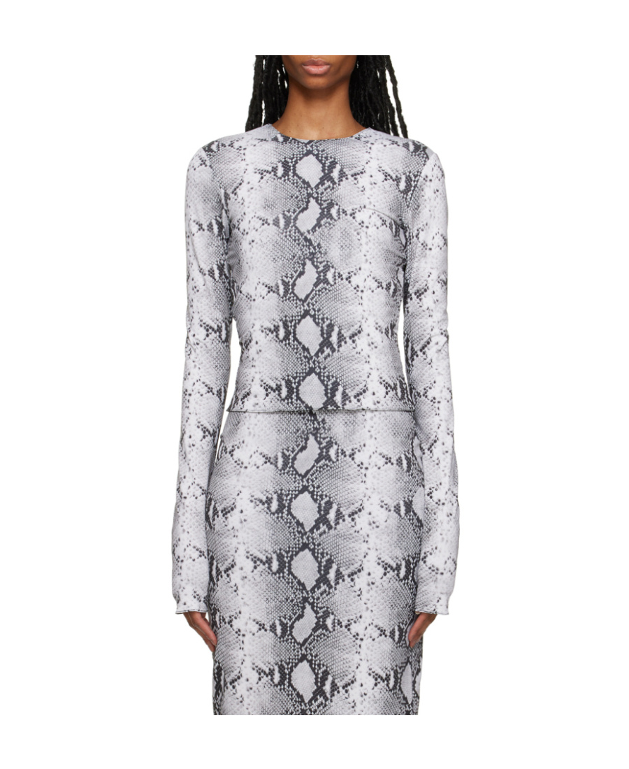 16arlington Pattern Long-sleeved Blouse In Gray