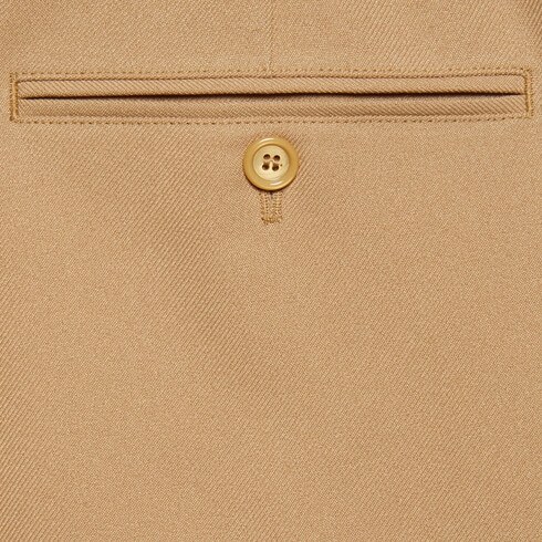 Gucci Web-stripe Trim Cropped Trousers In Brown