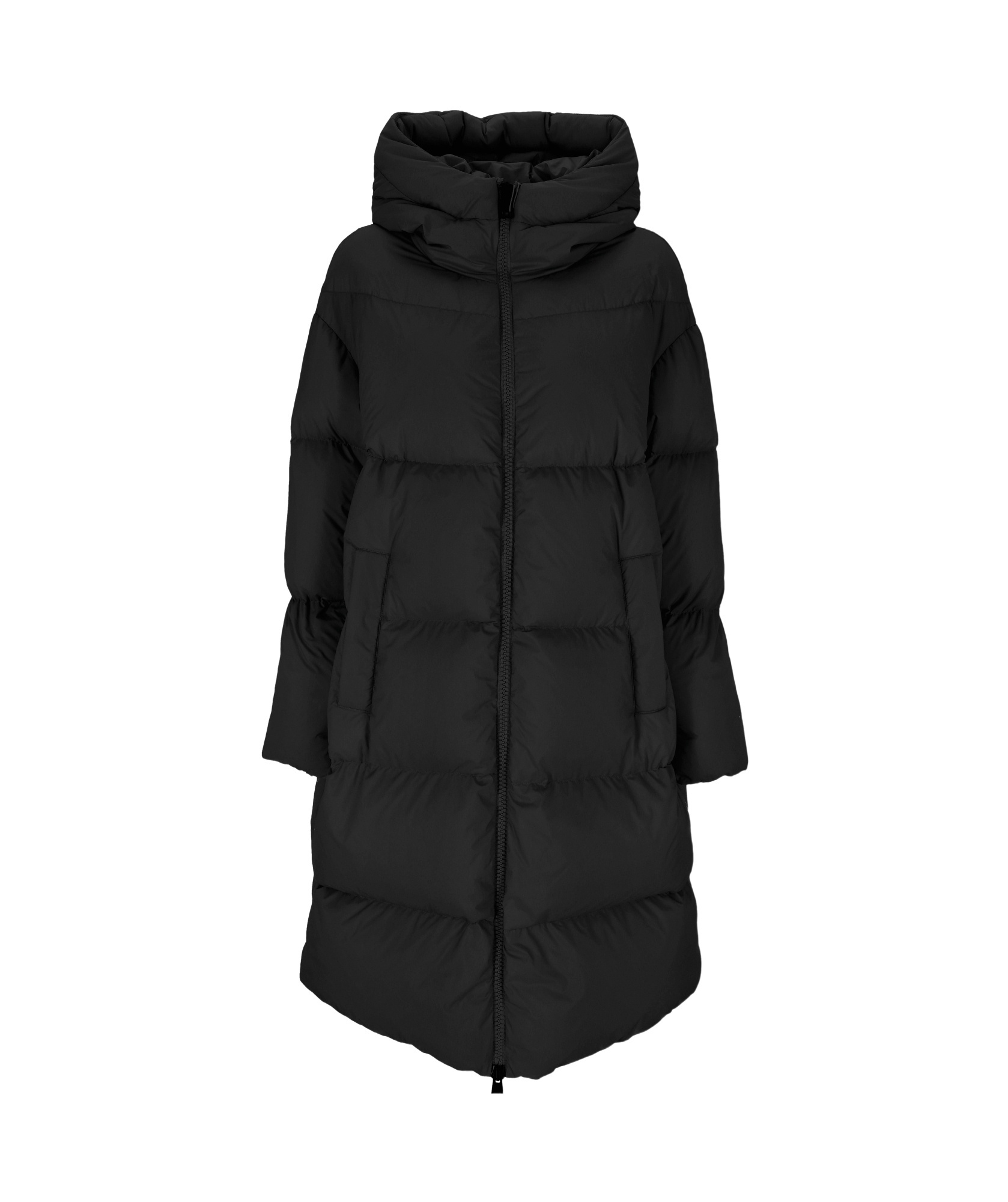 Herno Padded Zip-up Trench Coat In Black