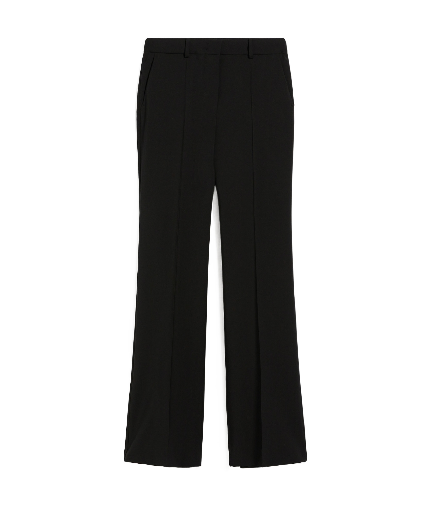 Sportmax Horn Shaped Wool Casual Pants In Black