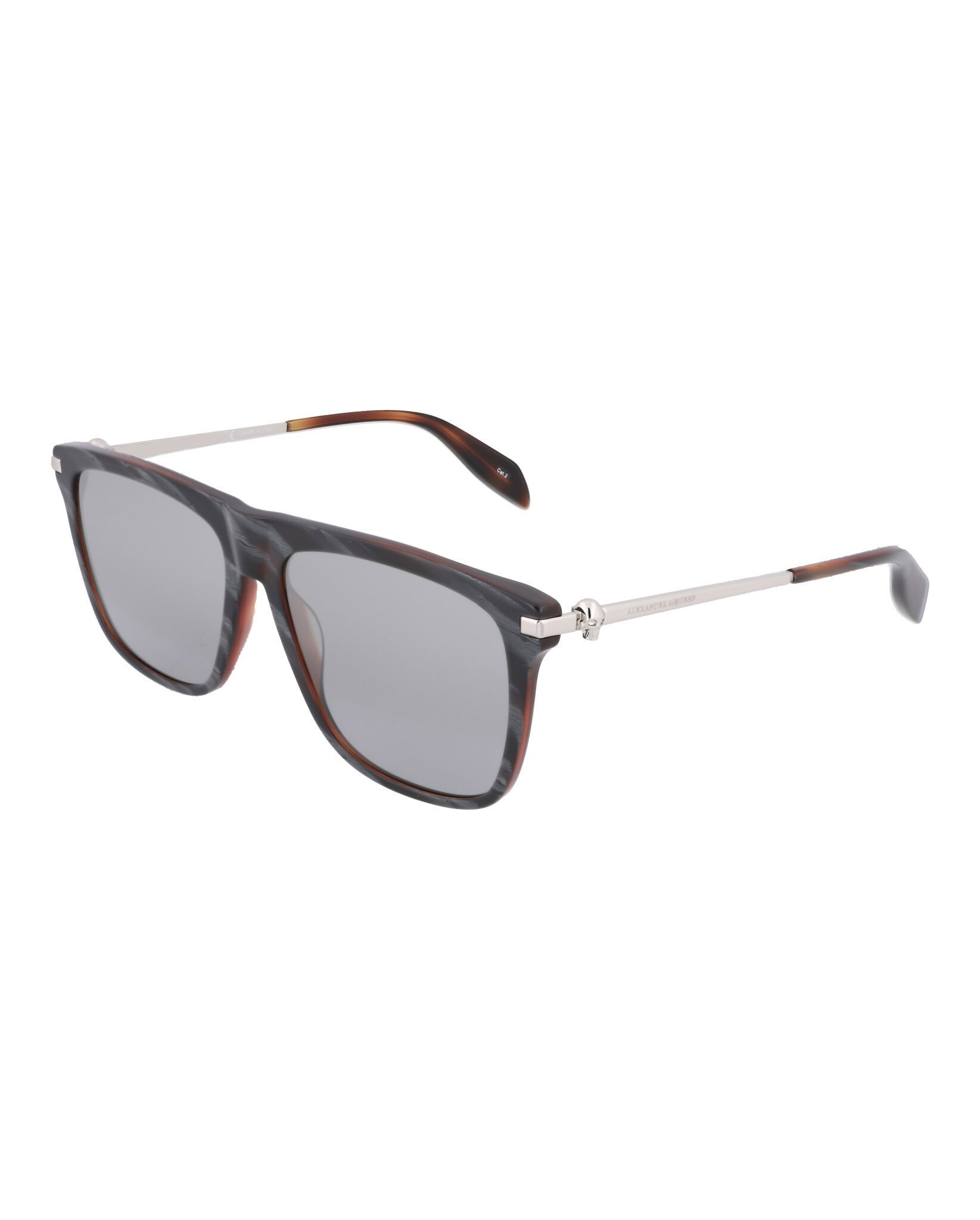 Alexander Mcqueen Oval Sunglasses In Gray