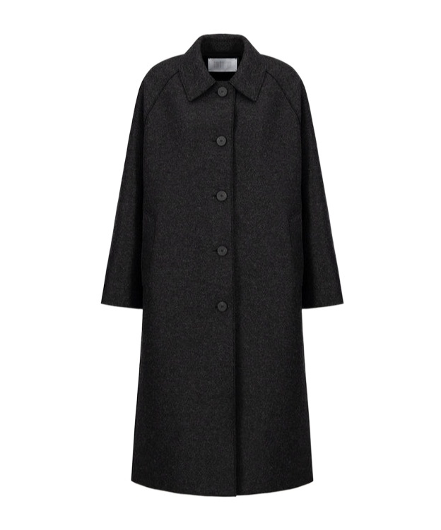 Harris Wharf London Wool Coat With Raglan Sleeves And Pockets In Black
