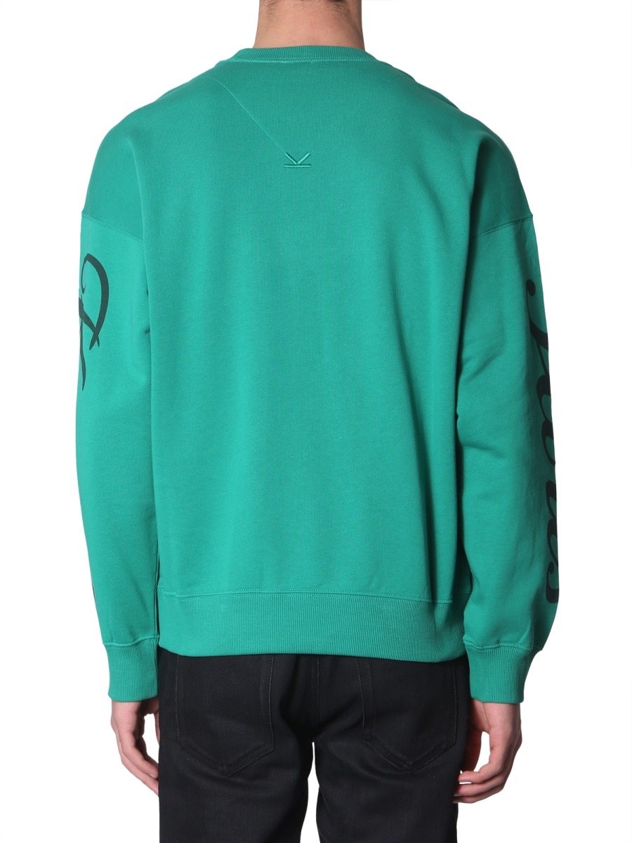 Kenzo Flying Tiger Embroidered Sweatshirt In Green