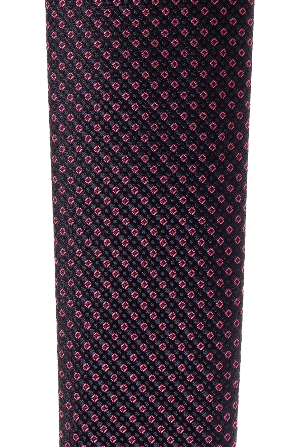 Giorgio Armani Micro-pattern Silk Tie In Blue