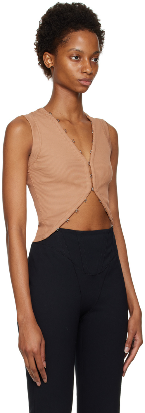 DION LEE RIBBED CROPPED VEST