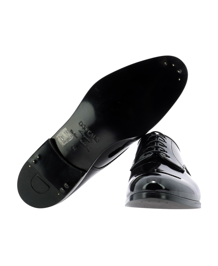 Doucal's Man Lace-up Shoes Black Size 7 Soft Leather In Black
