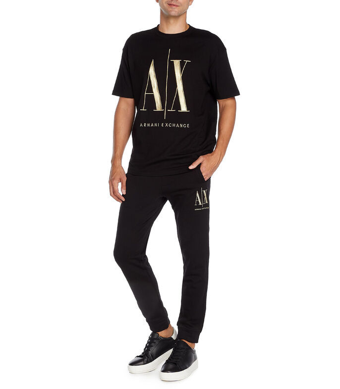 Armani Exchange Logo Trousers In Black