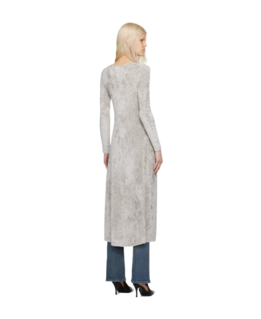 Diesel Carol Logo-plaque Cardigan In Gray