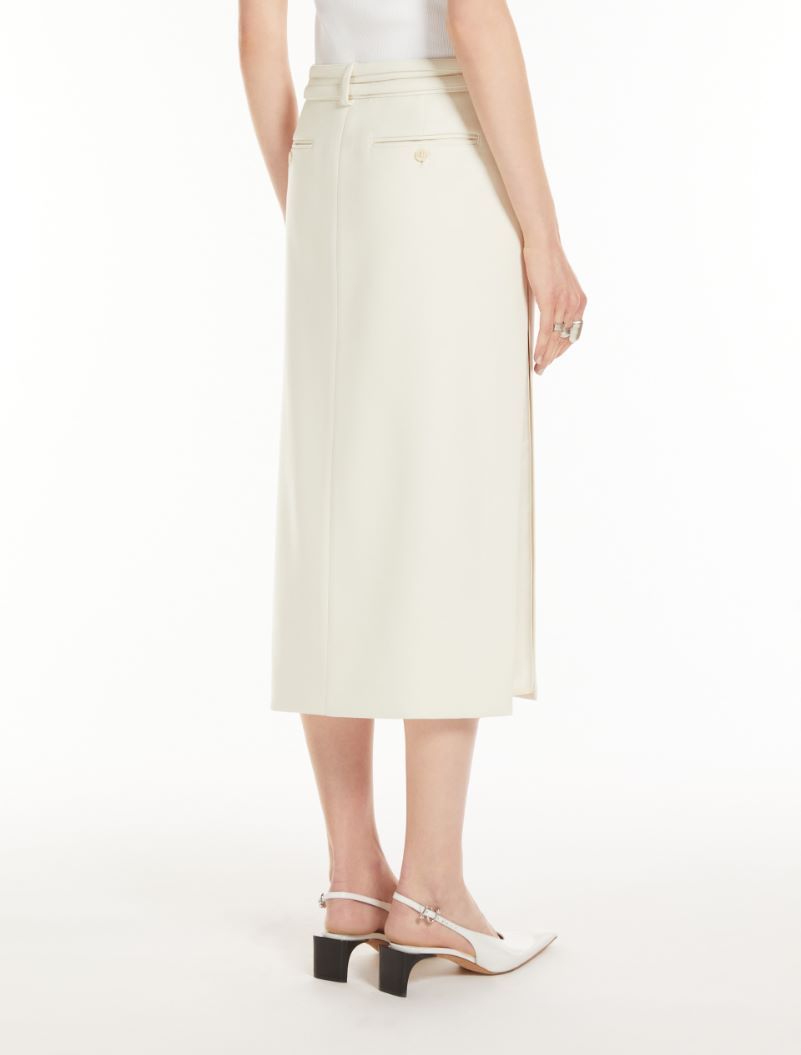 Sportmax Garbo Belted Midi Skirt In White