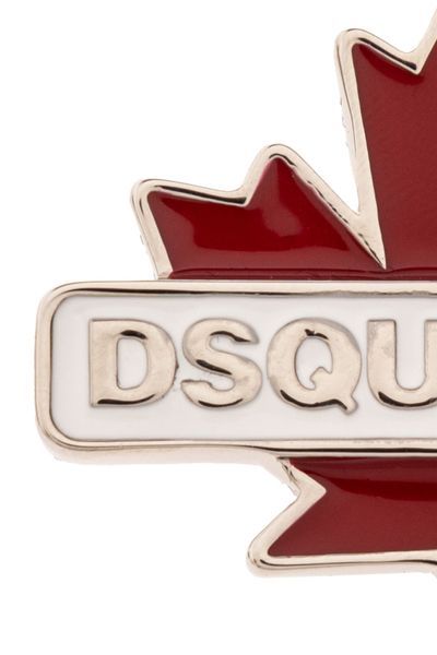 Dsquared2 Enamel-logo Brooche In Yellow