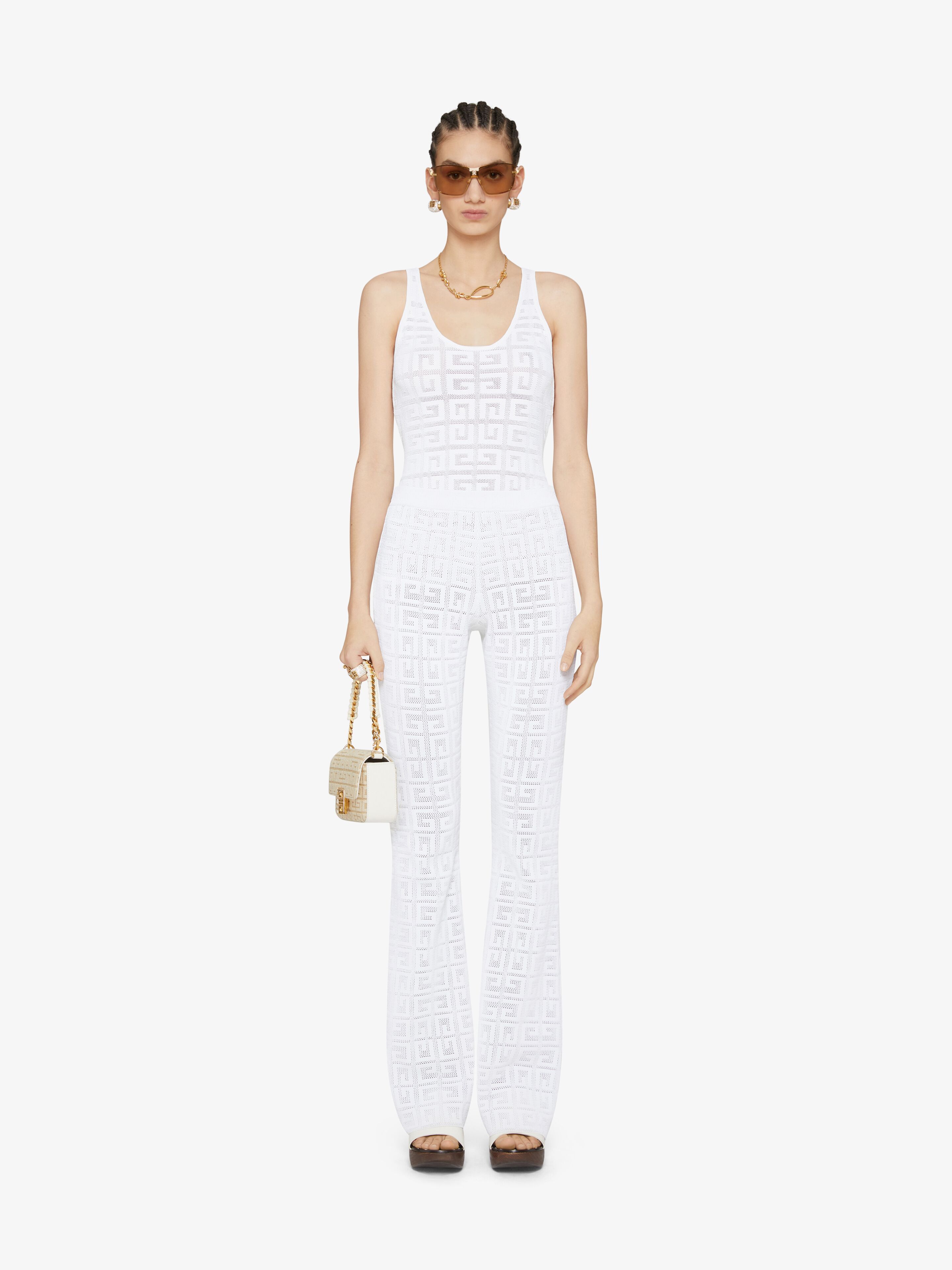 Givenchy Monogrammed Elastic Waistband Trousers In White