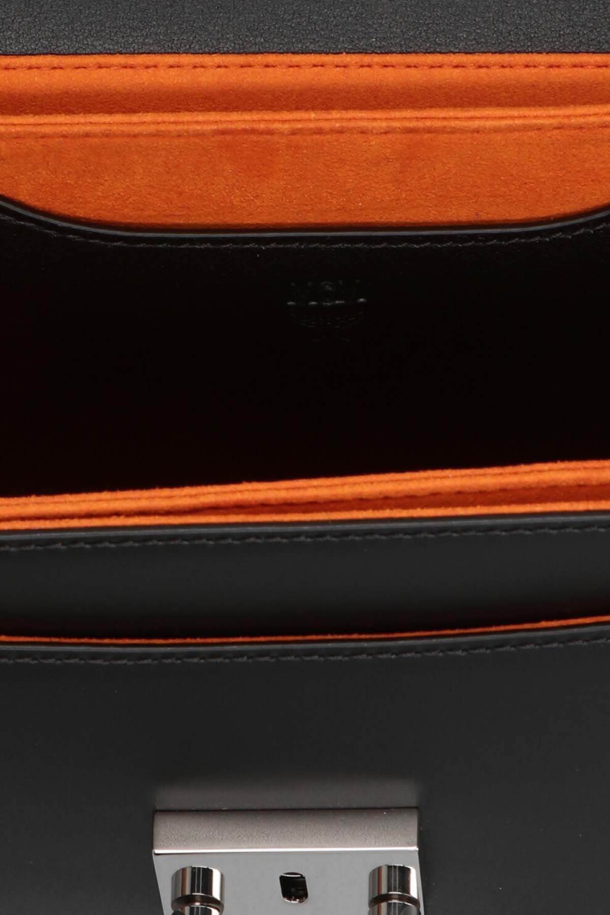 Mcm Logo Shoulder Bag In Black
