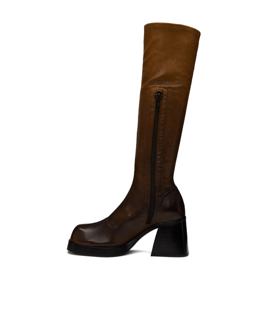 Miista Hedy Side Zipper Boots In Black