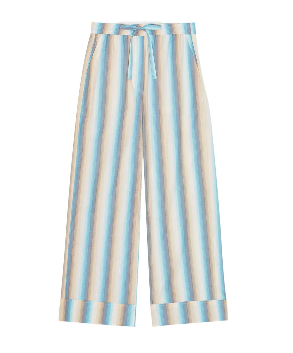 Ganni Ombre Stripe Elasticated Pants In Blue