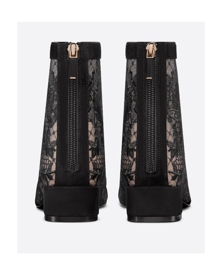 Dior Naughtily-d Zipper Short Boots In Black