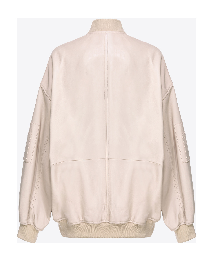 Pinko Suede Bomber Jacket In Pink