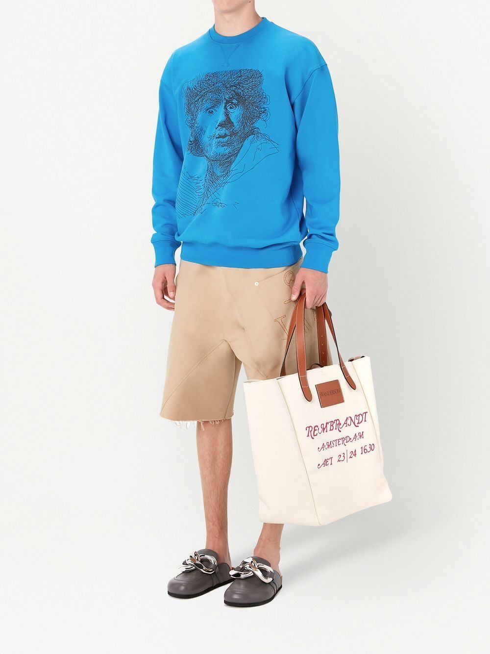 Jw Anderson Rembrandt Embroidered Sweatshirt In Blue