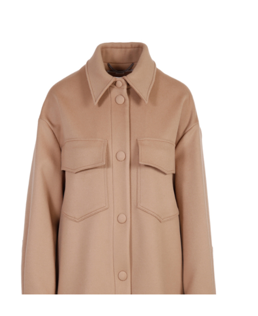 Stella Mccartney Kerry Wool Overshirt Coat In Brown