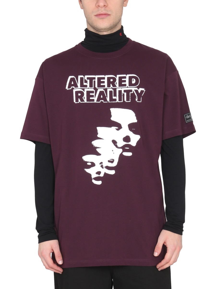 Raf Simons Altered Reality Cotton T-shirt In Red