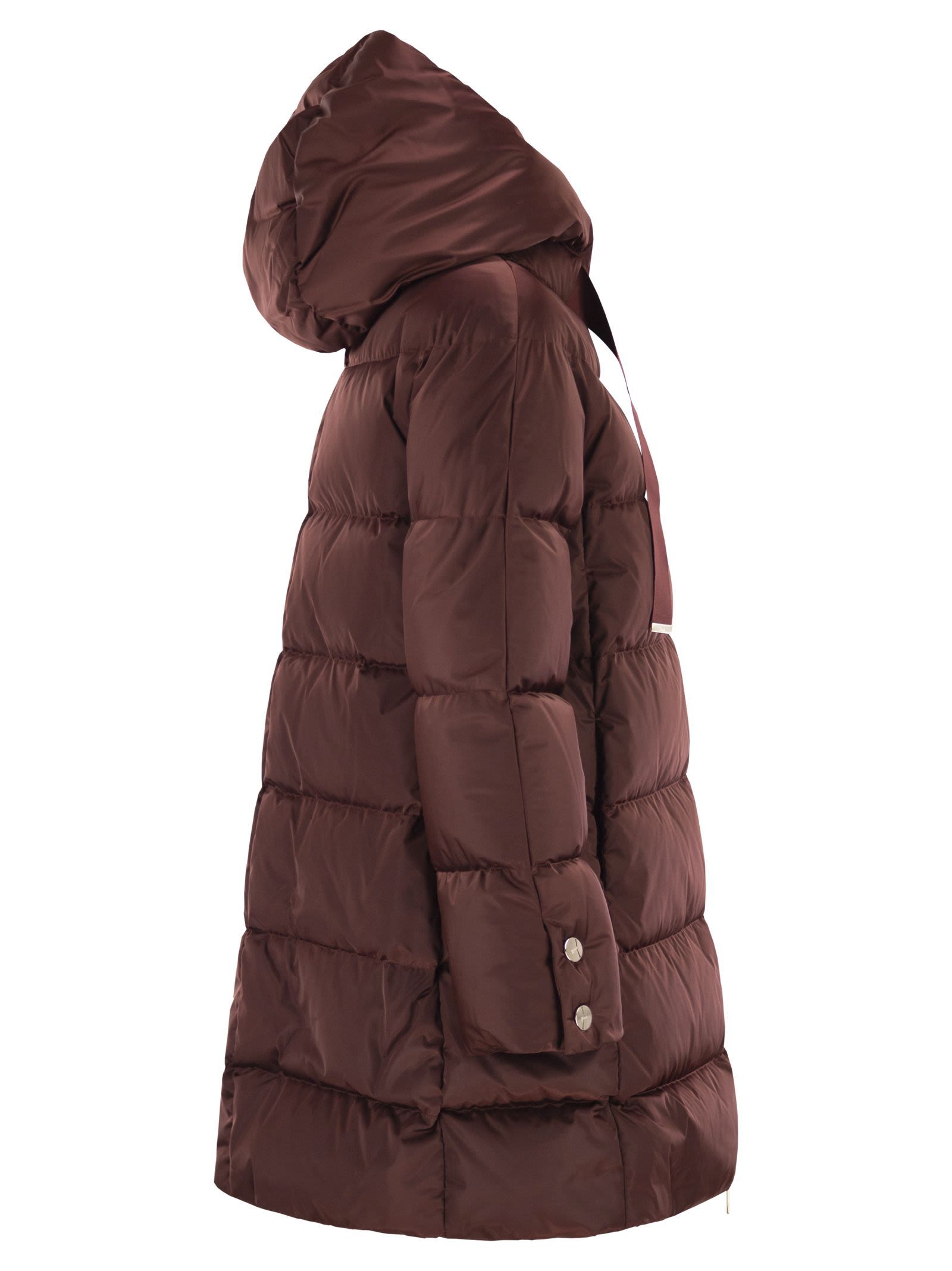 Herno A-shape Down Jacket With Hood In Red