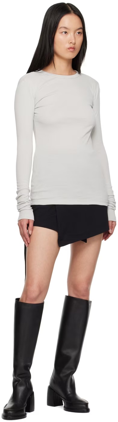 ANN DEMEULEMEESTER ROUND COLLAR AND LONG-SLEEVED T-SHIRT