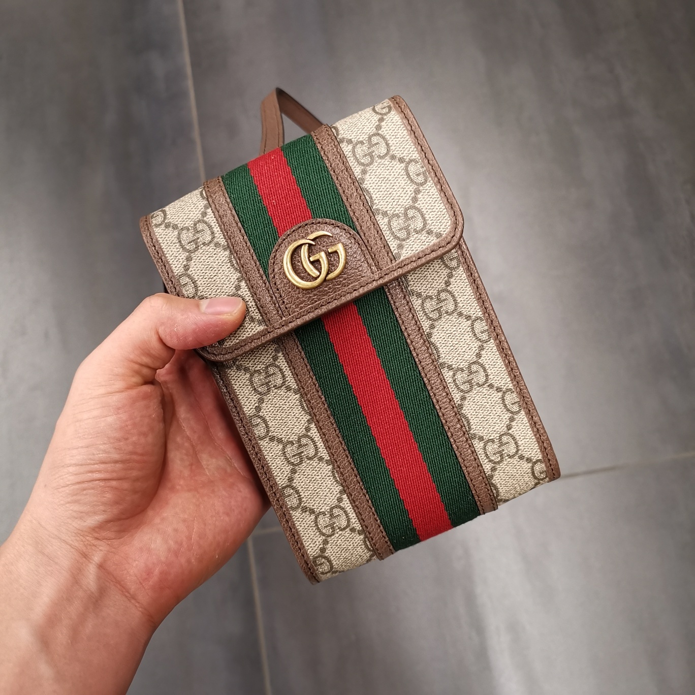 Gucci Ophidia Gg Mini Bag In Brown