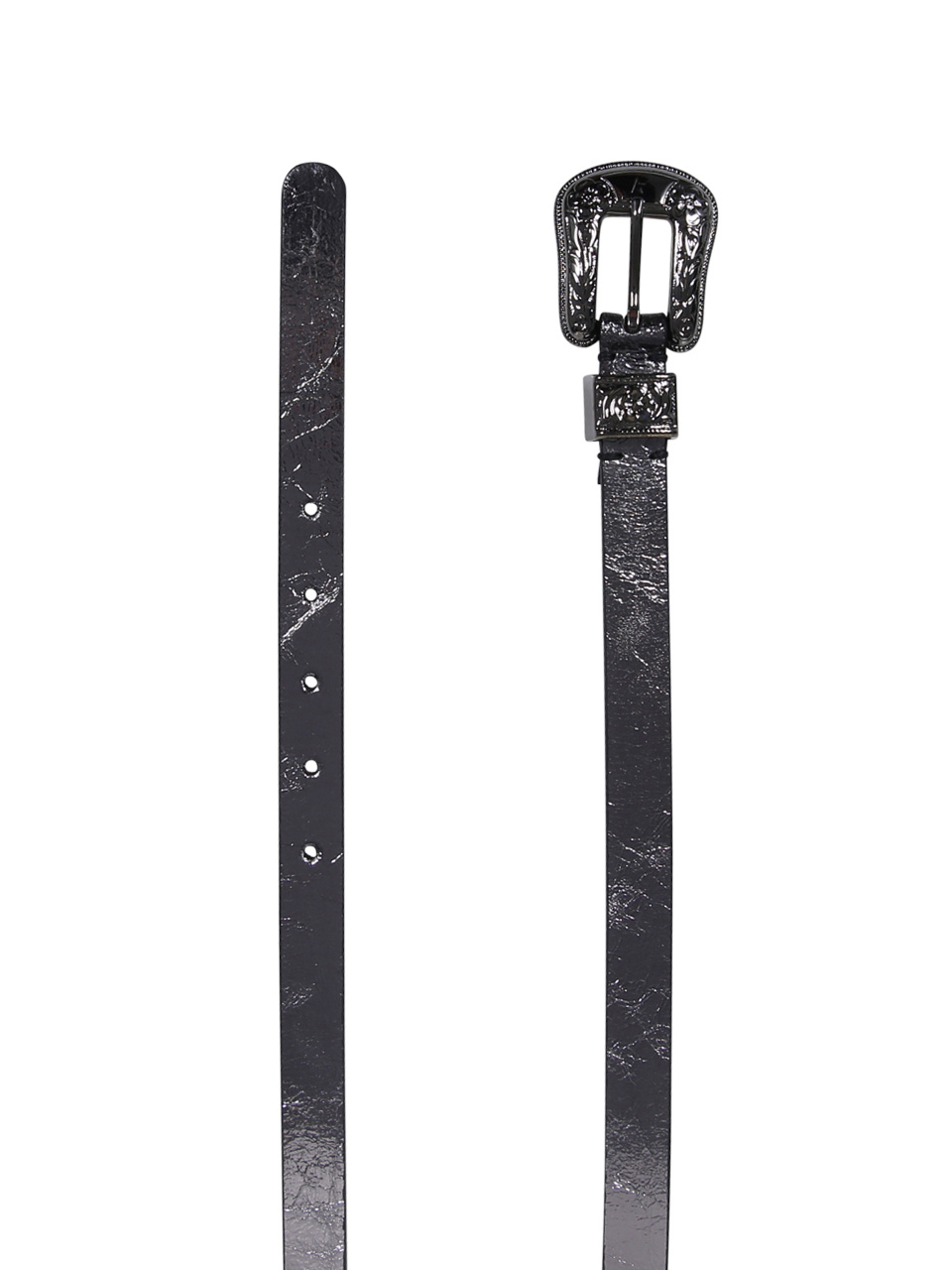 Golden Goose New Belt Lace Metallic Patent Leather In Black