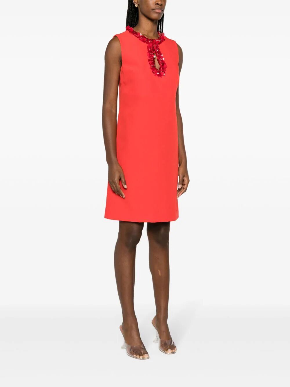 P.a.r.o.s.h Puppy Bead-embellished Column Dress In Red
