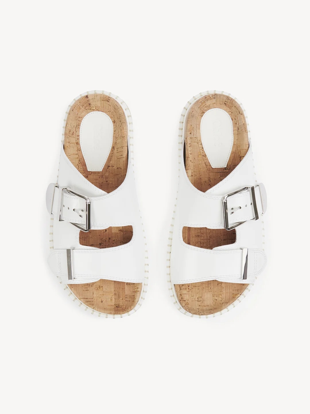 Chloé Clasp Details Slippers In White