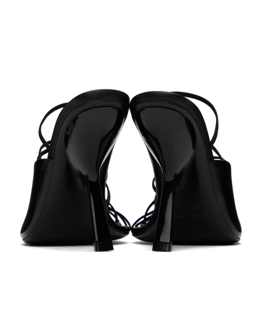 Ferragamo Altaire 105 Strappy Leather Sandals In Black