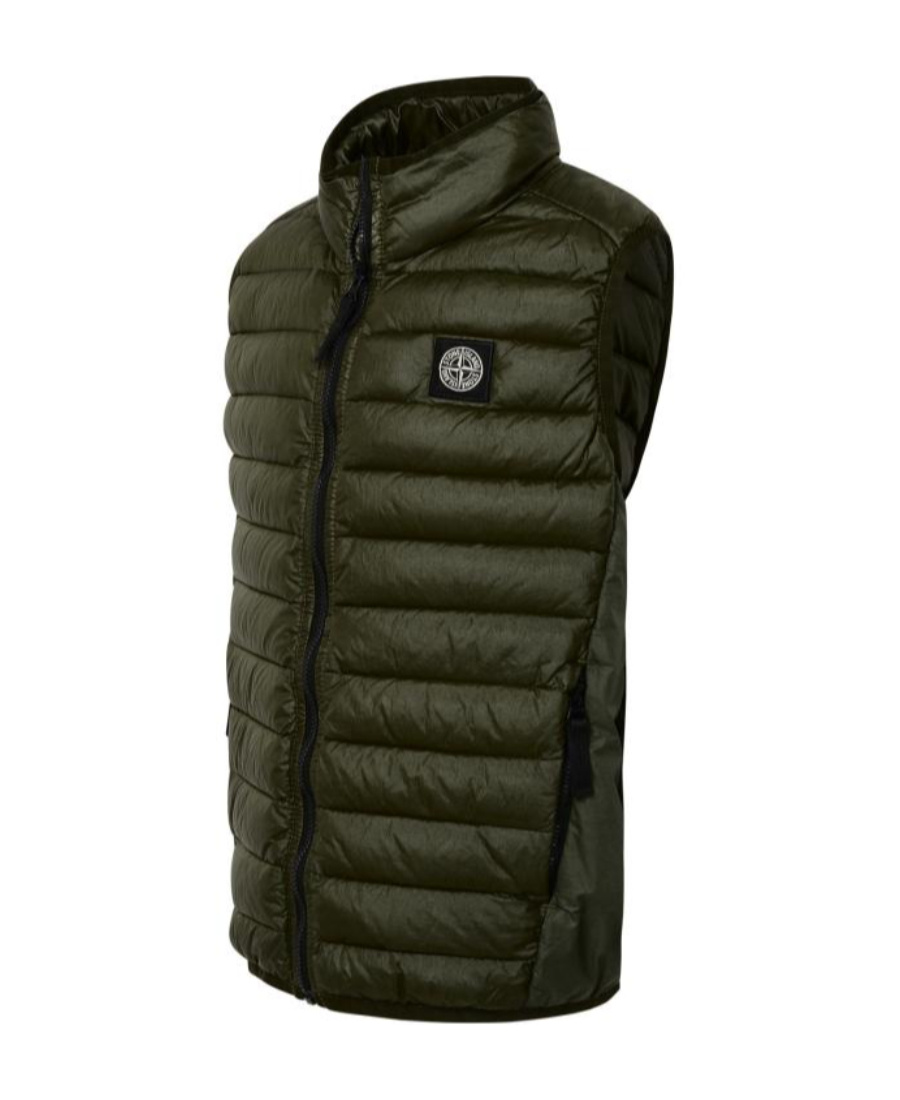 Stone Island Sleeveless Down Vest In Green