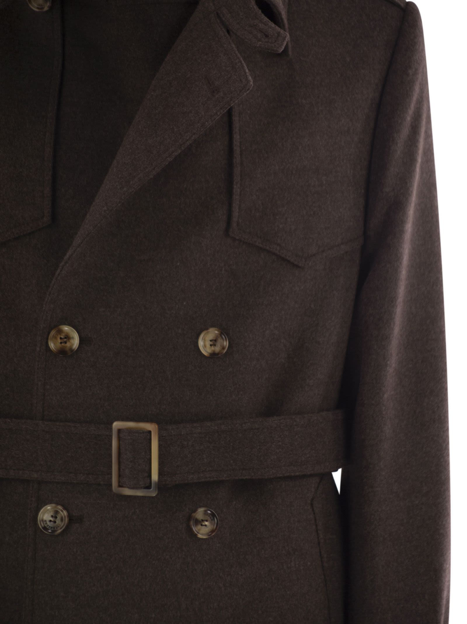 Brunello Cucinelli Long Sleeve Windbreaker In Brown