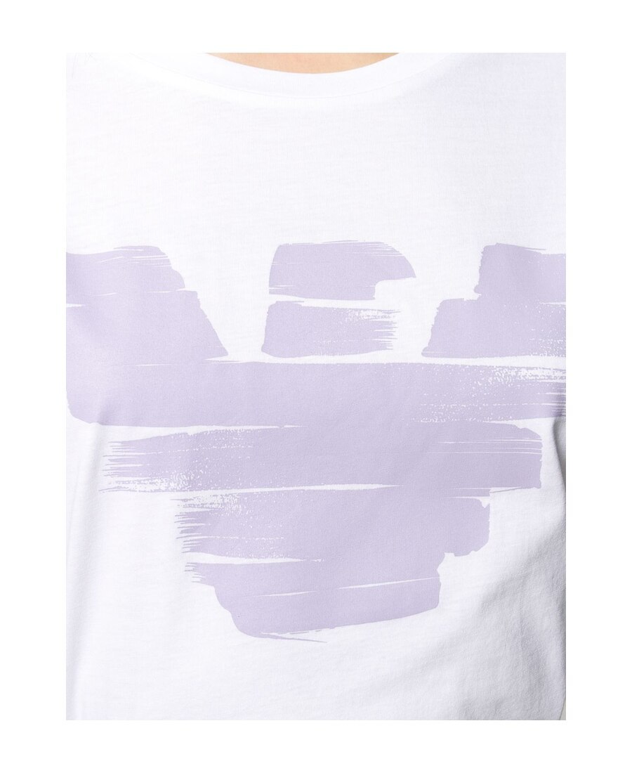 Shop Emporio Armani Logo Print T-shirt In White