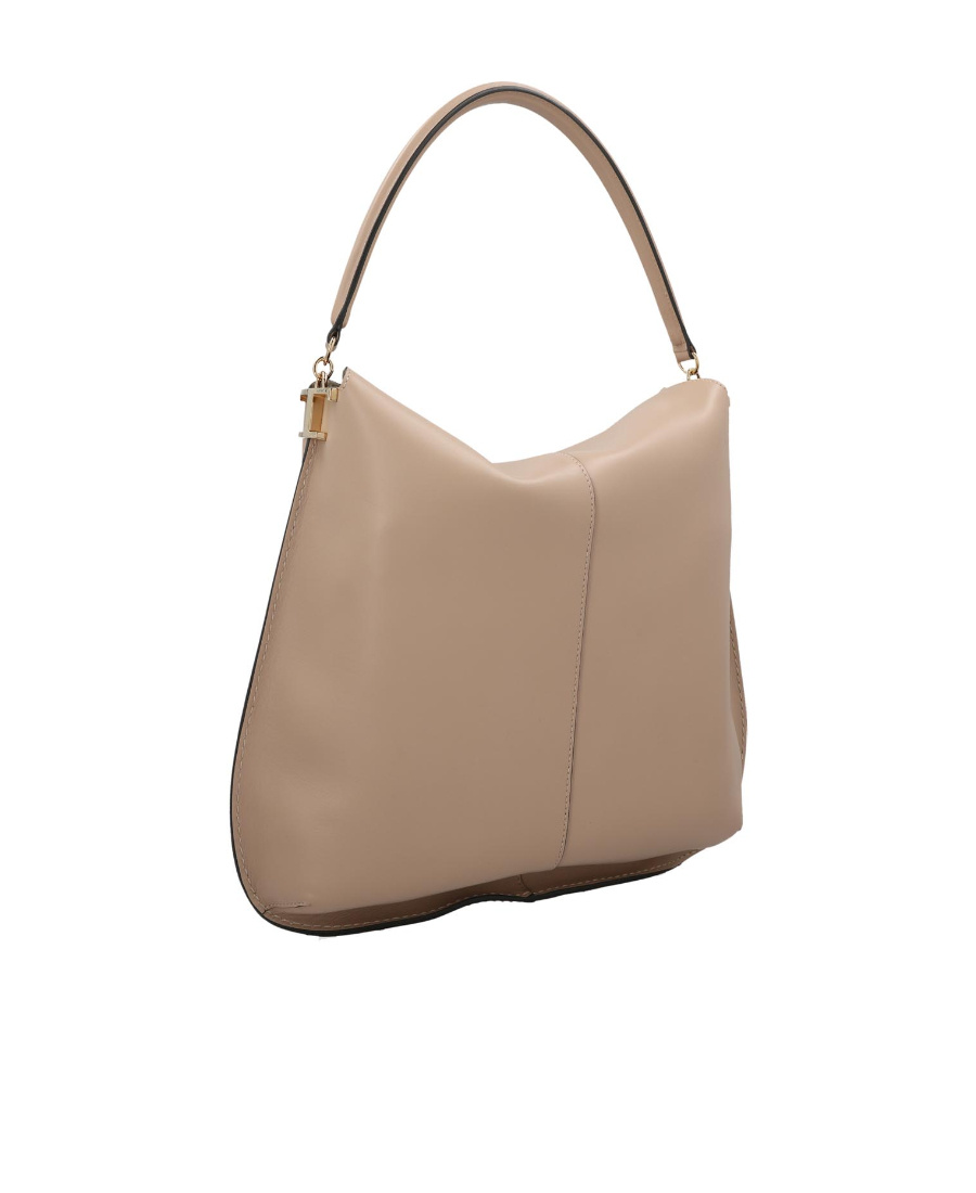 Tod's Logo Plaque Tote Bag In Nude