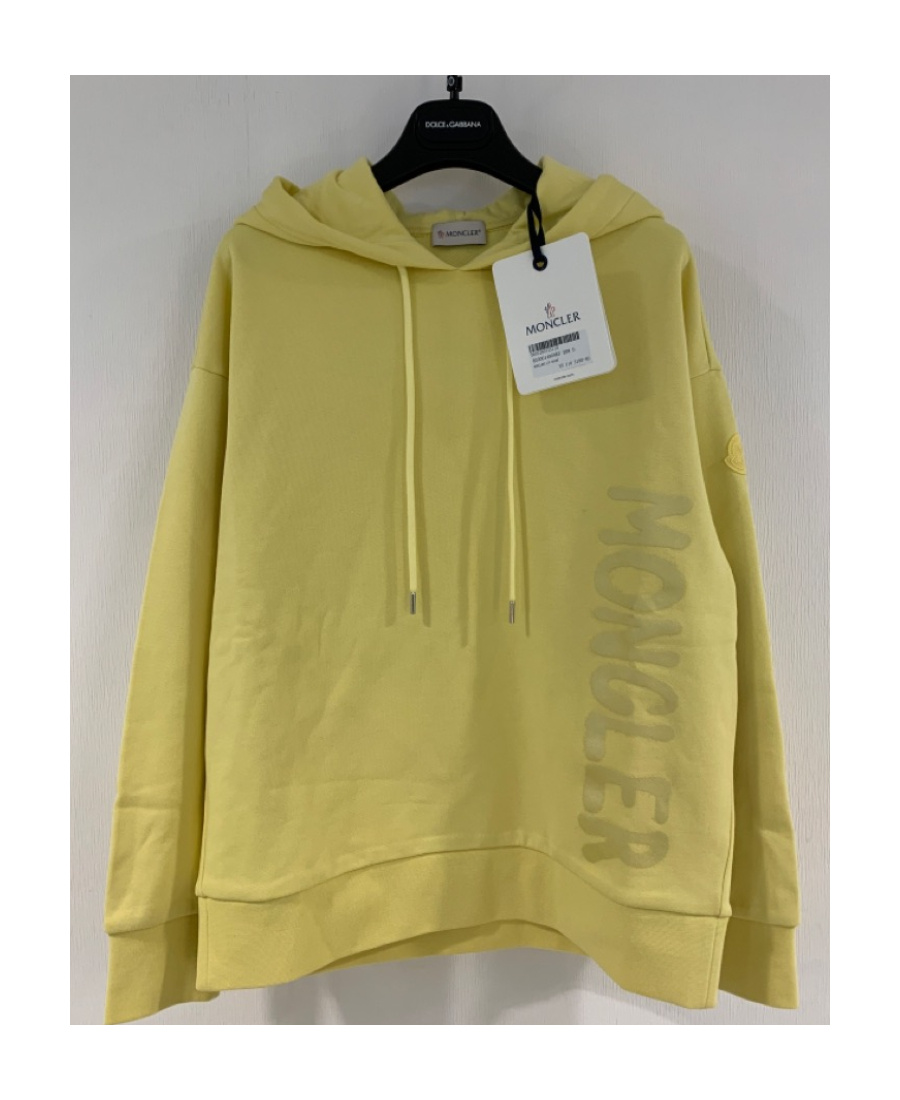Moncler Logo-print Hoodie In Yellow