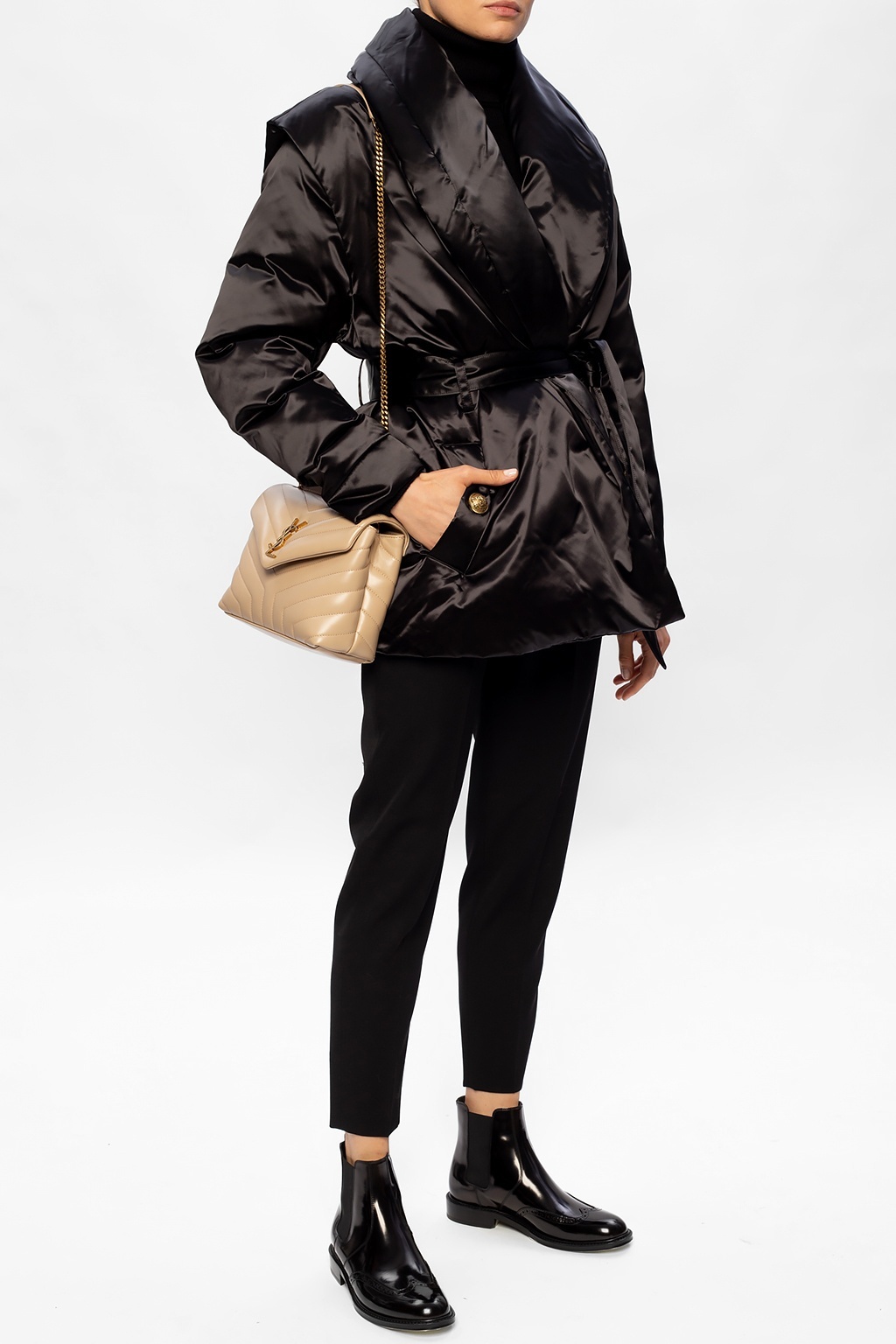 Saint Laurent Cashmere Turtleneck Jumper In Black