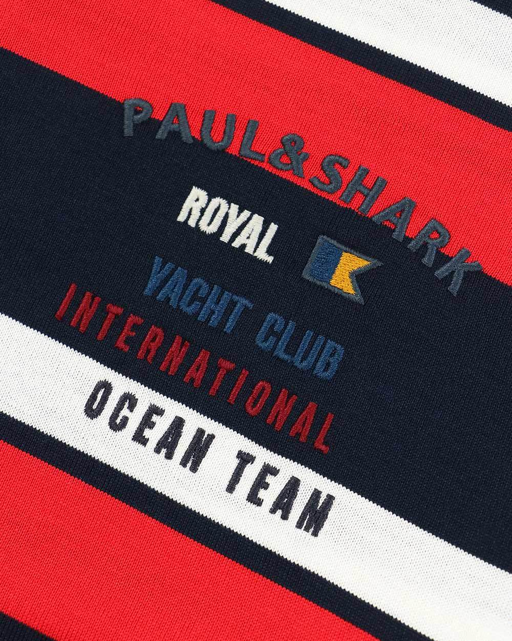 Shop Paul & Shark Striped Long-sleeved Polo Shirt In Black