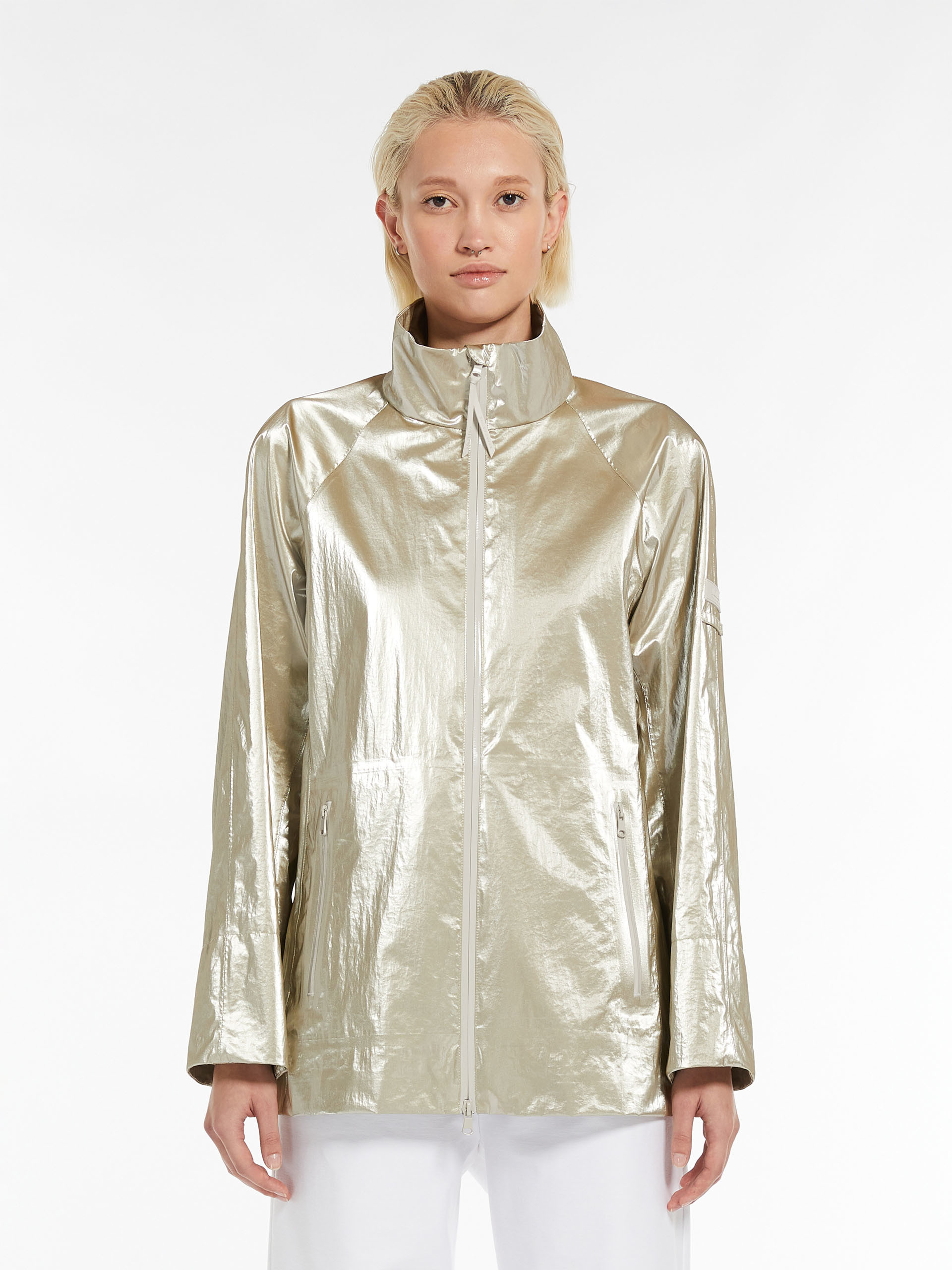 Max Mara Front Zipper Casual Jacket In Nude