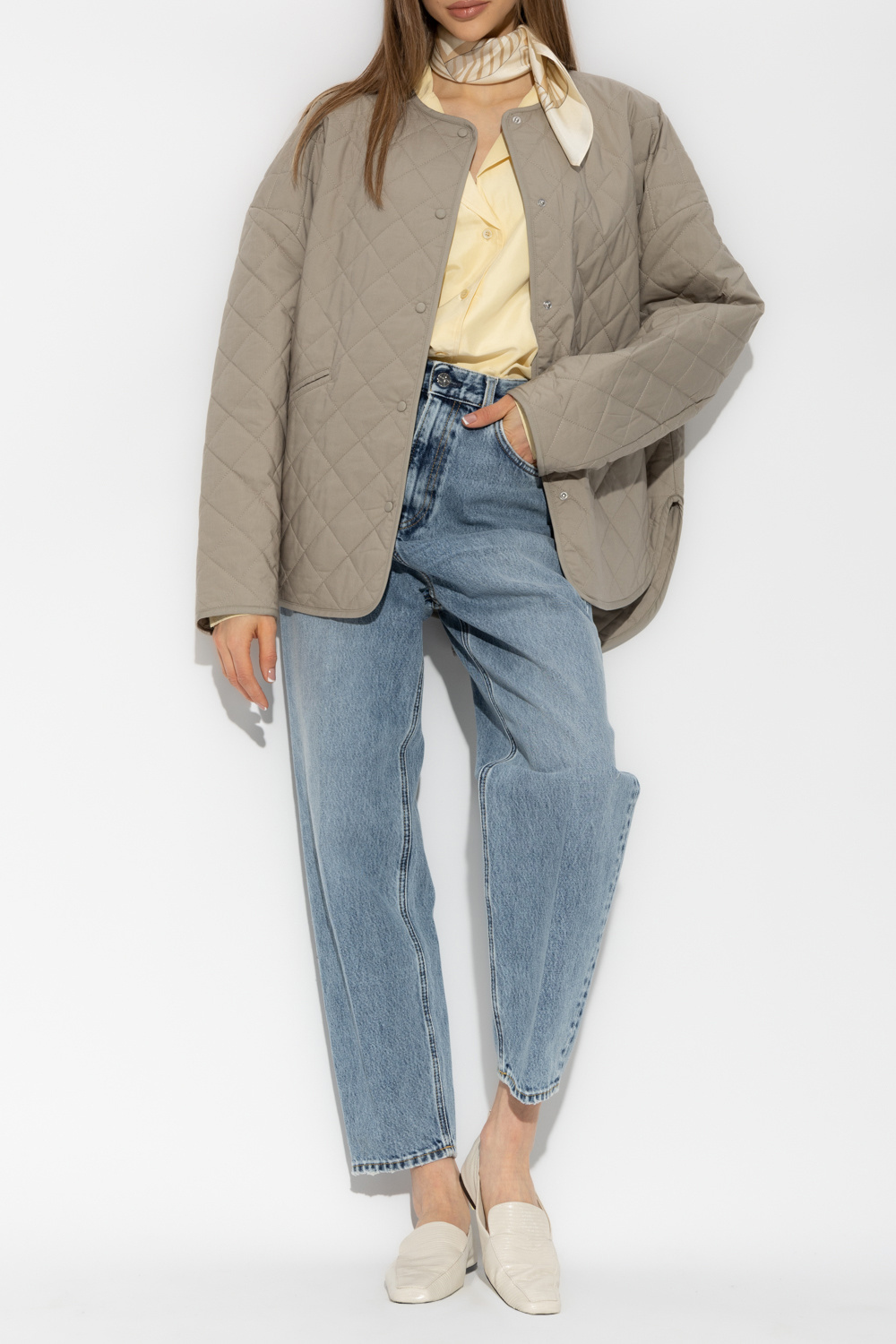 Totême Straight Jeans In Gray